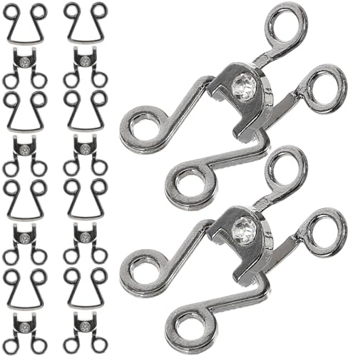 SUPVOX Lot de 10 Agrafes Métalliques de Couture Couleur Gunmetal Fermeture à Œillets Invisible pour Vêtements pour Soutien-Gorge et Pantalons Accessoires de Couture Solide