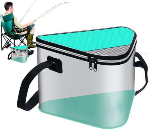 Fiskebalja Bärhandtag 12 liters | Ihopfällbar Balja för Fångade För Camping Utomhus Fest Grill Bäckar Floder Sjöar Båt Kajak Kanot