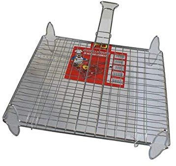 bricobravo Graticola Griglia In Acciaio 40x60cm Doppio Manico 5059