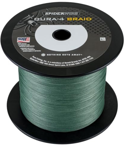 Spiderwire Dura 4 - Braided Fishing Line with 4 Strands, Smooth, Extremely Strong, Sensitive and Very Cheap in Green, 1800 m, 010 mm to 0.40 mm