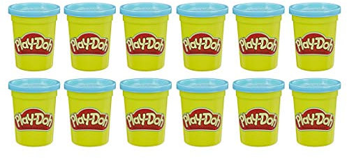 Play-Doh 12er-Pack mit Blaue Spielknete, 112g-Dosen in recycelbarer Verpackung, optimal für Schulen und Kindergärten, ab 2 Jahren