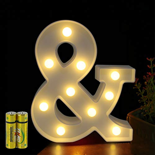 HONPHIER® Buchstaben Lichter Alphabet Lampe LED Brief Beleuchtung Buchstabe Licht Beleuchtete Buchstaben Nachtlichter Dekoration für Geburtstag Party Hochzeit Kinderzimmer (&)