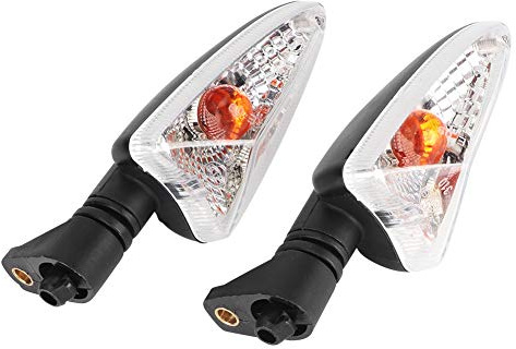 Pon la luz de cruce-KIMISS Duokon 2 * Luces de señal de Giro, Indicador de luz de Motocicleta Indicador de luz Intermitente Lámpara Apta para Tiger Daytona(Blanco Negro)