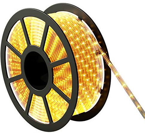 GOPLUS 30m Lichtschlauch Außen, LED Lichtschlauch Warmweiß mit 1080 LEDs, LED Streifen 15,000 Stunden, Wasserdicht, Lichterkette Lichterschlauch für Außen & Innen (30m)