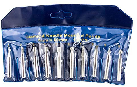 KIT 10 FRESE DIAMANTATE GAMBO 6mm PUNTE PROFESSIONALI per TRAPANO FRESATRICE