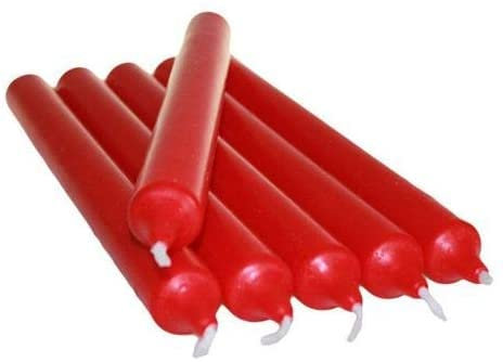 REQUISITE NEEDS Pack of 10 x Colourful Paraffin Wax Dinner Stick Candles (Red)…