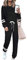 BUOYDM Tuta Donna Due Pezzi Sportive Completa Set Pullover + Pantaloni Casual Pigiama Casa Tempo Libero Yoga Sportswear, Nero S