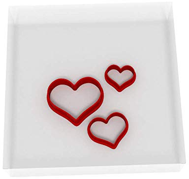 MINI/Tiny Heart 2 Cutters, Set of 3-1CM, 2CM + 3CM Sizes for Fondant Icing Crafting Clay Cake Decoration v2