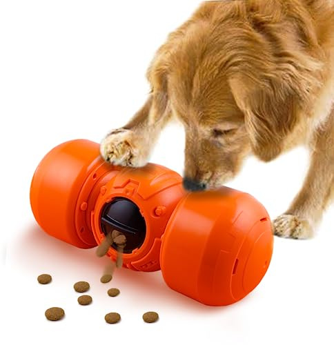 Leipple Interactive Dog Toy, Rolling Dog Treat Dispenser Slow Feeder | Automatic Durable Puzzle Toy Slow Feeder for Improve IQ, Reduce Boredom, Medium Large Dogs (Yellow)