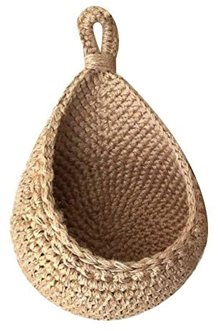 FACULX Obstkorb Hängend Wandkorb, Obstkorb Wand, Hängekorb Obst, Fruit Basket, Hängekorb Küche, handgewebt Baumwollseil Gemüsekorb Wandkorb Pflanzkorb Dekorativer Hängekörbchen für Küche