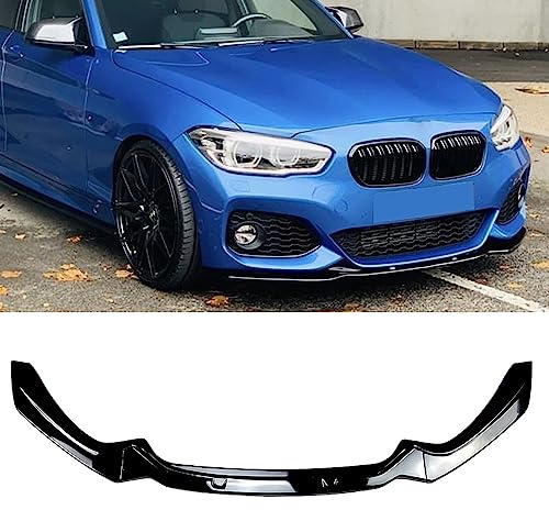 Auto Frontstoßstange Lippe Splitter Spoiler Diffusor für BMW 1er F20 F21 M-Pack 118i 118d 120i 120d M135i M140i 2015-2019, 3 Stück/Set ABS-Kunststoff,Gloss Black