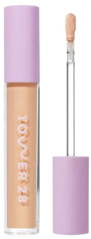 Tower 28 Swipe Serum Concealer - Hydrating Medium-Full Coverage Concealer + Under Eye Brightener - Skin Care Infused Makeup with Hyaluronic Acid + Soothing Centella - 7.0 Medium/Neutral (0.22 oz)