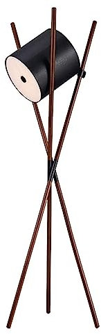 NOLLAM Lampe Lampadaires trépied pour Salon avec Abat-Jour en Cuir Lampe de Chevet Verticale décorative Industrielle Lampe de Chevet Verticale pour Chambre d'étude Éclairage intérieur Étudier Bureau