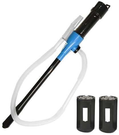 Coriver Elektrische Benzinpumpe, Batteriebetriebene Auto Kraftstoffpumpen, Benzinpumpe für Kanister, Pumpe Wasser Abpumpen für Diesel Benzin Öl Watser, Akku Wasserpumpe Wasser Handpumpe (1. Blau)