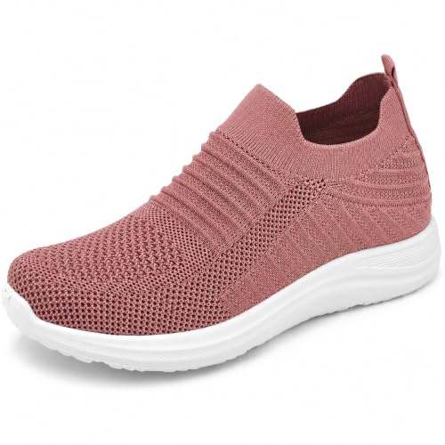 JOMIX Scarpe Senza Lacci Donna Estive Comode Leggere Traspiranti Casual Sneakers Slip On Ginnastica Camminata PD2403 Rosa, 39