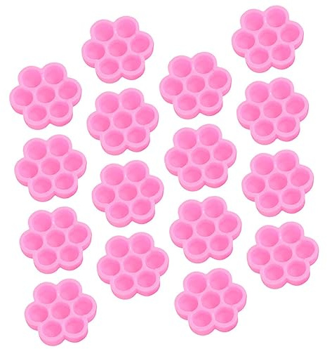 Mipcase 300 St Blomma Limkopp Franshållare Fransbehållare Förlängningslim Blomformade Limhållare Limringar För Ögonfransförlängning Plaststativ Skönhetsprodukter Epoxi Rosa