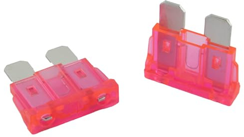 SeKi 5 piezas estándar ATO fusible de enchufe plano 4A rosa; Fusible para coche Fusible de cuchilla de 19 mm 32 V/CC barco caravana