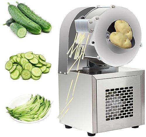 Cortador de verduras eléctrico Cortador de verduras eléctrico, cortador de mandolina de espesor ajustable, cortador de patatas, juliana de cebolla, cortador, cortador multifuncional de fruta