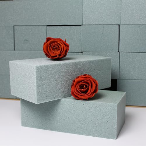 Pack de 20 Espuma Floral Para Flor Seca - Caja de 20 Espumas Húmeda (1 unidad - 23x11x8) - Herramienta Esencial para Arreglos Florales, Esponja Húmeda