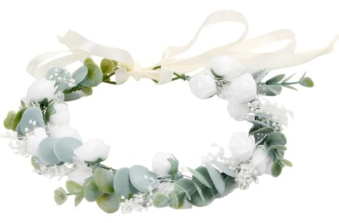 Aomhrek Blumen Haarreif, Verstellbarer Trachten Haarschmuck mit Blumenkranz für Damen, Blumen Haarschmuck für Oktoberfest, Hochzeiten und besondere Anlässe