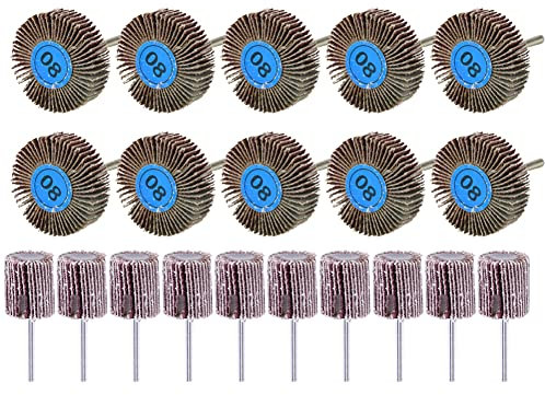 SZTVECFW 20Pc Flap Wheel Sanding Disc 32mm/25mm Grinding Buffing Sandpaper Rotary Tool