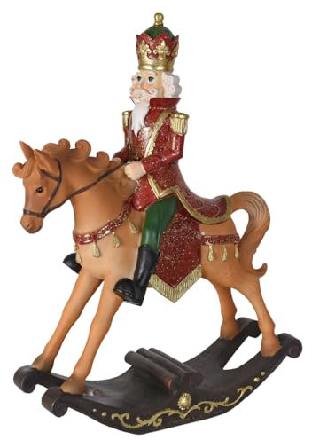 Lup096 Palazzo Figurine de casse-noisette Cheval à bascule Décoration de Noël Vintage Xmas 29 cm