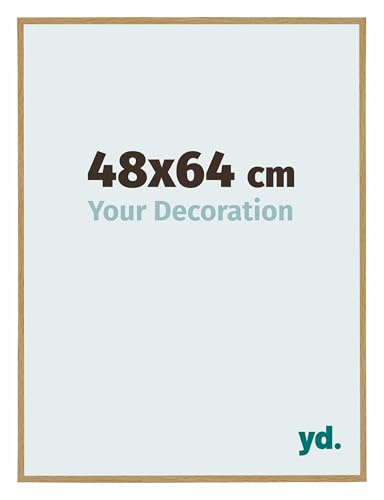 Your Decoration - Bilderrahmen 48x64 cm - Buche Hell - Bilderrahmen aus Kunststoff mit Acrylglas - Antireflex - 48x64 Rahmen - Evry