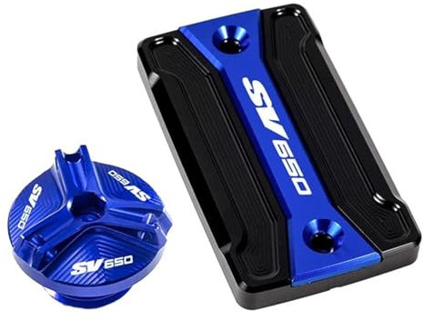 BATTTX Für S&uzuki Für SV650 X/S/A SV 650 1999–2022 Für SV1000 Motorrad-Vorderradbremsflüssigkeitsbehälter-Abdeckung, Motorölstopfen-Einfülldeckel Motorrad-Tankdeckel(4)