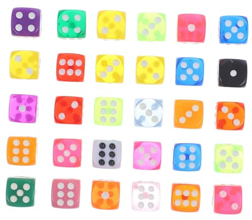 MUSISALY 30pezzi Dadi in Resina Dadi Da Tavolo Numerati Oggetti Di Scena Per Giochi Strumento Per Giochi Da Tavolo Per Intrattenimento Oggetti Di Scena Per Gioco Numerati Grandi Da Gioco