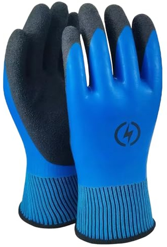 Bisienya 1 Pair of Waterproof Work Gloves, Safety Gloves, Insulated Rubber Gloves Safety Protective Durable,Comfortable and Breathable for Gardening Construction Logistics Warehousing
