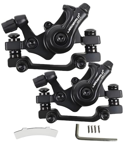 GUOFANG Kit Freno a Disco per Bicicletta, Pinza Freno Meccanico a Disco, Freno a Disco Universale Anteriore e Posteriore (Nero Anteriore e Posteriore)