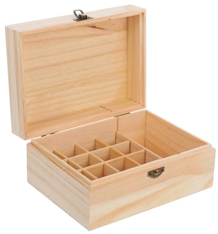 GLEAVI Xmas Wooden Lattice Essential Oil Sorting Box Storage Organizer