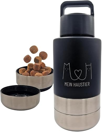 Mein Haustier TravelBuddy 3-in-1 Hundewasserflasche mit Napf für unterwegs - Auslaufsicher & Tragbar | Trinkbehälter für Welpen Hundetrinkflaschen Reisen & Spazierengehen
