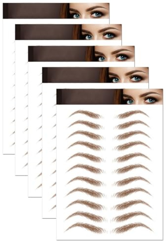 NHQZ 4D Adesivi per sopracciglia simili a capelli 55 paia Adesivi per trasferimento sopracciglia impermeabili a lunga durata Adesivo per sopracciglia staccabile modellare le sopracciglia