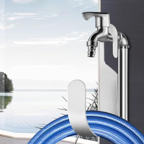 Staffa per tubo da giardino, in acciaio inox, supporto per tubo da giardino, montaggio a parete, resistente, organizer per tubi dell'acqua, per garage, bagno esterno