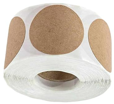 500 Stück braune runde Etiketten-Aufkleber, selbstklebend, beschreibbar, Aufkleber für kleine Unternehmen und Bastelprojekte, Klebeetiketten