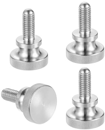 sourcing map M8x20mm Knurled Thumb Screws, 304 Stainless Steel Diamond Head Thumb Screws Metric Knurled Head Bolts with Shoulder Grip Knobs Hand Tighten Thread Fasteners, 24mm Dia. 4 Pcs