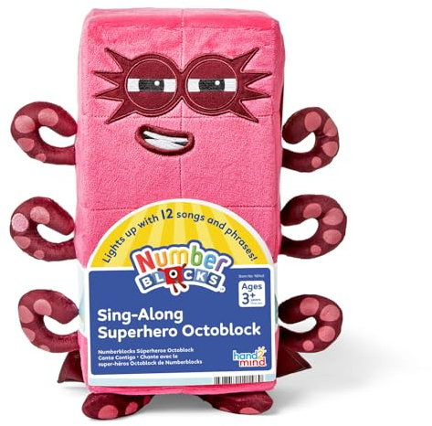 Learning Resources Peluche Numberblock Octoblock Compañero de Juego, Colección de Peluche Original de la Serie TV, Canta 12 Canciones de la Serie TV, Regalo para Niños y Niñas de 3, 4, 5+ años