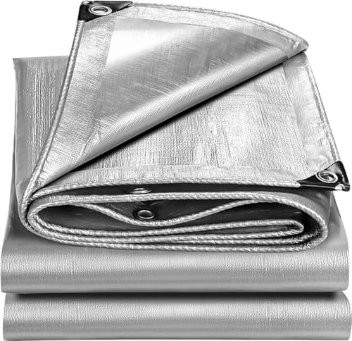 Telone Impermeabile per Esterno 2x4 m Telo Occhiellato Rinforzato in PE 160g/m² Copertura per Piscina Auto, Mobili da Giardino, Antipioggia e Antivento