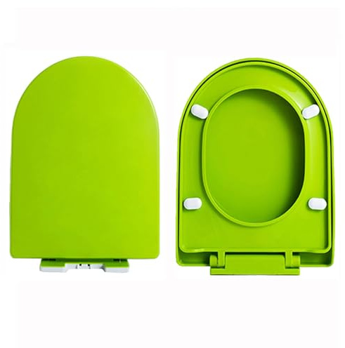 Abattant WC coloré, abattant WC en U à Fermeture Douce, Couvercle WC allongé en Plastique, Fixation par Le Haut, Facile à Installer et à Nettoyer, abattant WC pour Salle de Bain familiale, Vert