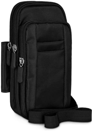 moex Dex Case für Emporia SMART.5 mini Handytasche zum Umhängen für Herren mit Schultergurt, Gürtelclip und Karabiner robuste Outdoor Handy Gürteltasche wasserabweisend, Schwarz