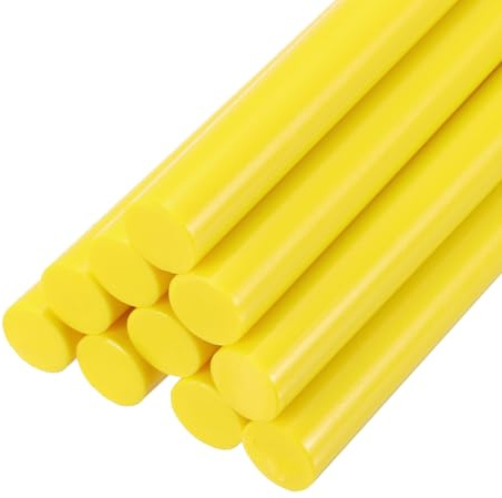 PATIKIL Hot Glue Sticks for Glue Gun, 10 Pcs Colored Hot Melt Adhesive Glue Sticks Bulk for DIY Projects Craft Art Decoration Home Repairs, Light Yellow (20omm x 11mm)