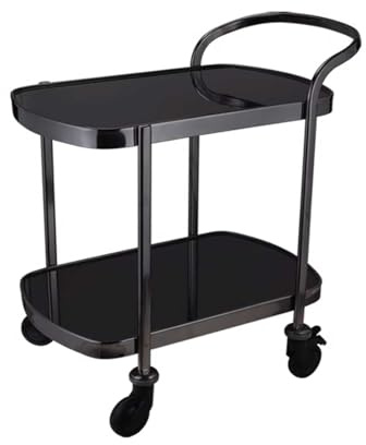 Carrito de Cocina, Carrito de Cocina, Carrito de Servicio para vinoteca, Carrito de Bar con Ruedas de 2 Niveles, Estante de Metal para Almacenamiento de vinos y Copas, para Cocina, Club, Sal