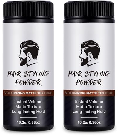 2 Stück Volumen Puder Haare, Haarpuder Männer mit Matter Textur, Styling Powder & Texture Powder mit Lang Anhaltender Halt & Nicht Fettend Textur, Haarpflege für Alle Haartypen, 2 × 10.2g