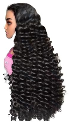 Pelucas frontales de encaje de ondas sueltas, cabello humano 13x4 HD transparente, pelucas frontales de encaje de ondas profundas sueltas, pelucas sin pegamento for mujeres Quick Weave(40inches)