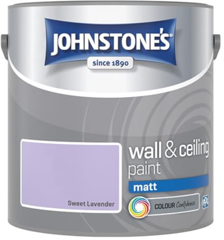 Sweet Lavender Johnstone’s Wall & Ceiling Matt Paint 2.5L – Smooth Matt Finish, Excellent Coverage, Quick Dry, Low Odour Interior Paint for Walls & Ceilings