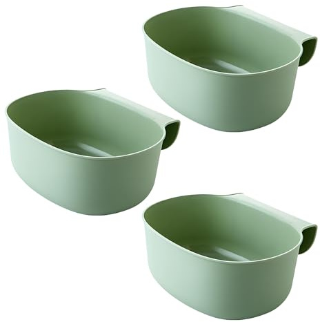 Pyuyan 3 Pièces Bac de Récupération Des Déchets de Cuisine à Suspendre, Poubelle Plan de Travail à Suspendre, Vert, pour la Cuisine, le Bureau, le Cabinet Médical, la Salle de Bain