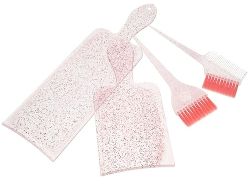 SHERCHPRY Set de Brocha para Tinte de Pelo Rosa Peine y Paleta de Abs y Nylon, Reutilizable y Conveniente para Salón Profesional de Peluquería