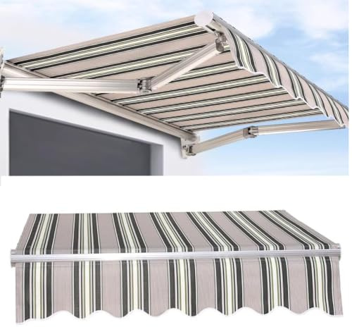 Tenda da Sole Retrattile Manuale/elettrica di Ricambio in Tessuto Tenda da Sole Esterna Impermeabile Tessuto in Poliestere 280 g/m² per tettoia da Balcone, Personalizzabile (Dimensioni(4x3m)