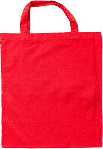 Nashville print factory Baumwollbeutel auch mit Druck | Logo | Werbung | Tragetasche Tasche Beutel Stoffbeutel Baumwolltasche (kurze Henkel - 50 Beutel, Rot - unbedruckt)